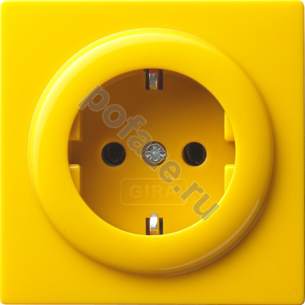 Gira S-Color 16А, с/з, желтый IP20