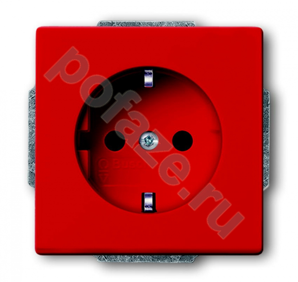 Розетка ABB Solo/Future 16А, с/з, со штор., красный IP20