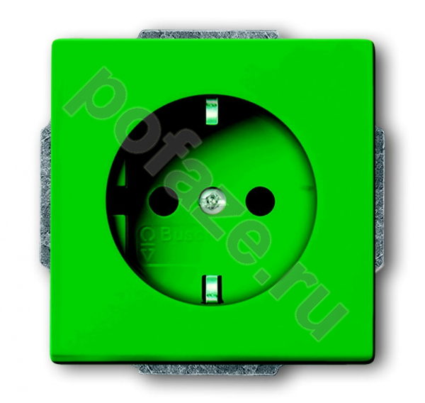 Розетка ABB Solo/Future 16А, с/з, со штор., зеленый IP20