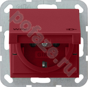Gira System 55 16А, с/з, красный IP20