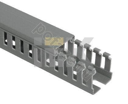 Кабель-канал перфорированный IEK ИМПАКТ 40х25х2000 4/6, серый камень