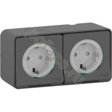 Schneider Electric Mureva Styl 16А, с/з, со штор., антрацит IP55