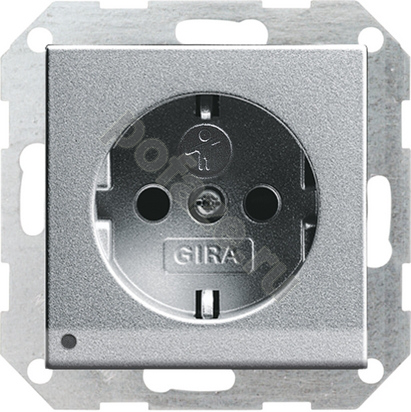 Gira S-55 16А, с/з, алюминий IP20