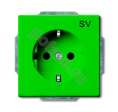 Розетка ABB BJE Solo/Future 16А, с/з, зеленый IP20