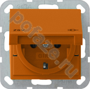 Gira System 55 16А, с/з, оранжевый IP20