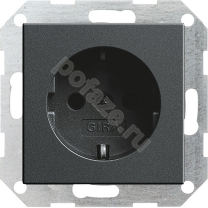 Gira System 55 16А, с/з, антрацит IP20