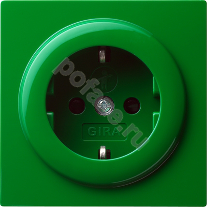 Gira S-Color 16А, с/з, со штор., зеленый IP20