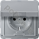 Schneider Electric Merten Aquadesign 16А, с/з, со штор., алюминий IP44