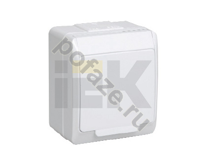 Розетка IEK EC000125 16А, с/з, белый IP44
