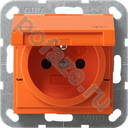 Gira System 55 16А, с/з, со штор., оранжевый IP20