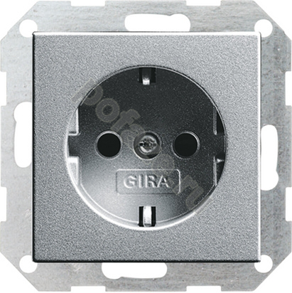 Gira S-55 16А, с/з, алюминий IP20