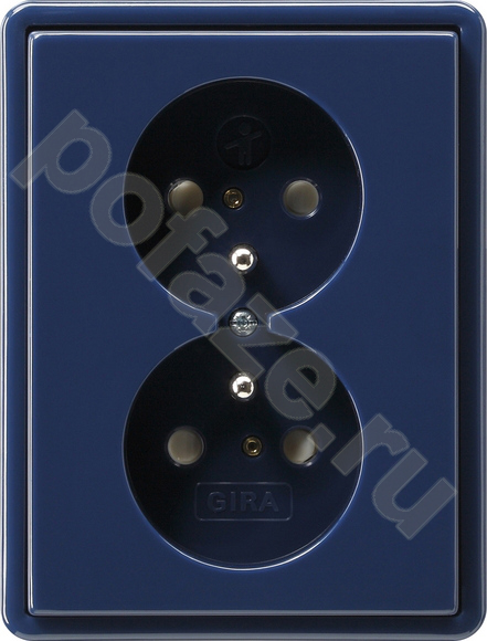 Gira S-Color 16А, с/з, со штор., синий IP20