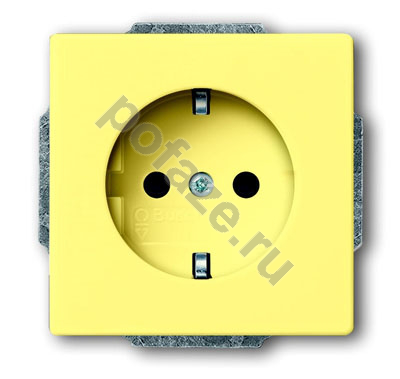 Розетка ABB BJE Solo/Future 16А, с/з, со штор., желтый IP20