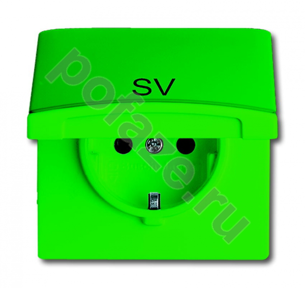 Розетка ABB Allwetter 44 16А, с/з, зеленый IP44