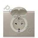 Legrand Celiane2 16А, с/з, со штор., черный IP20