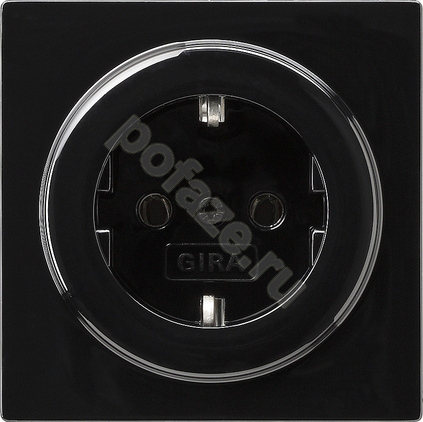 Розетка Gira S-Color 16А, с/з, черный IP20
