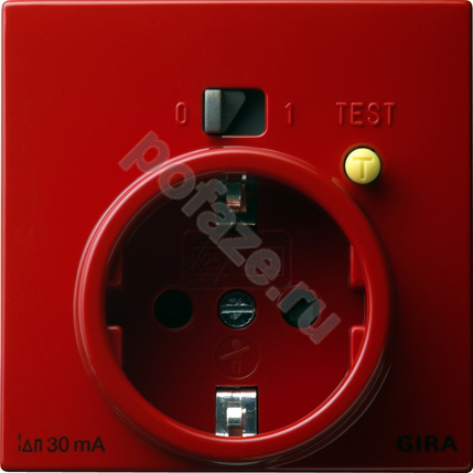 Розетка Gira S-Color 16А, с/з, красный IP20