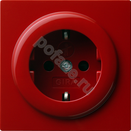 Gira S-Color 16А, с/з, со штор., красный IP20