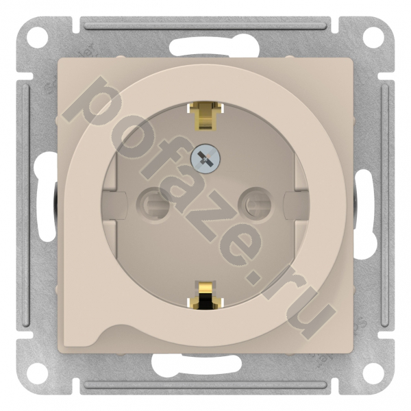 Schneider Electric AtlasDesign 16А, с/з, со штор., бежевый IP20