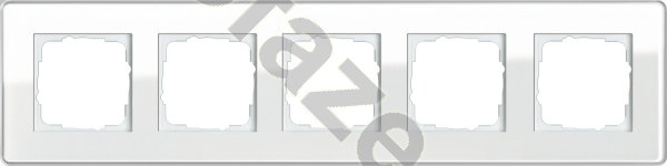 Рамка Gira ESP Glass C 5 постов, белый IP20