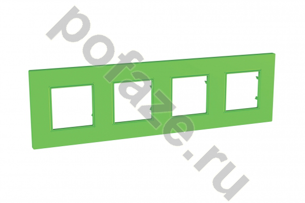 Рамка Schneider Electric Unica Quadro 4 поста, зеленый IP20