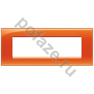 Рамка горизонтальная Bticino LivingLight 1 пост, оранжевый