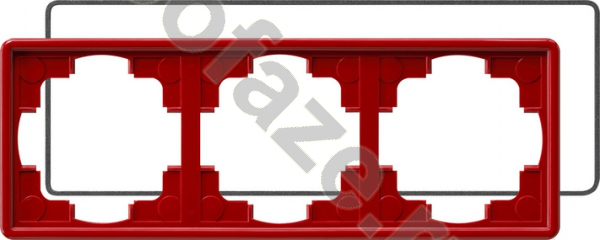 Рамка Gira S-Color 3 поста, красный IP21