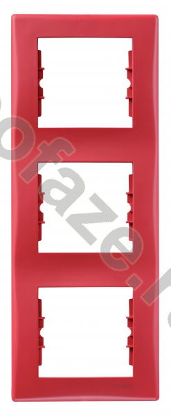 Рамка вертикальная Schneider Electric Sedna 3 поста, красный IP20