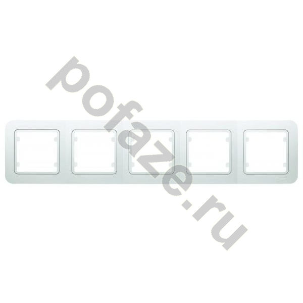 Рамка горизонтальная Makel Lillium 5 постов, белый IP20