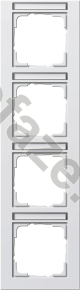 Рамка вертикальная Gira E2 4 поста, белый IP20