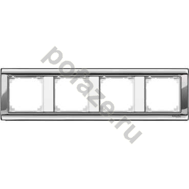 Schneider Electric 4 поста, хром IP20