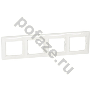 Рамка горизонтальная Legrand DIY Valena 4 поста, белый IP20