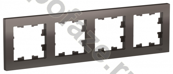 Рамка Schneider Electric AtlasDesign 4 поста, коричневый IP20