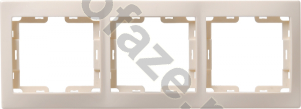 Рамка вертикальная IEK КВАРТА 3 поста, кремово-белый IP20
