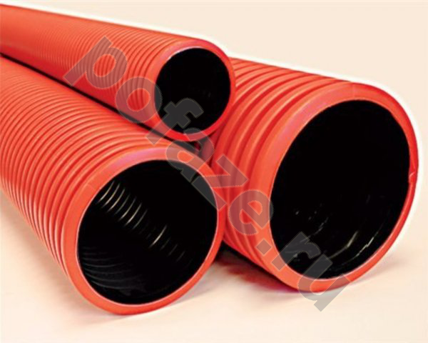 Труба гофрированная двустенная IEK 40мм ПНД/ПВД, красный (50м)