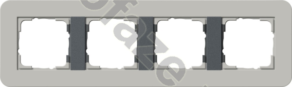Рамка Gira E3 4 поста, серый IP20