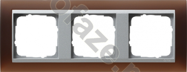 Рамка Gira EV 3 поста, коричневый IP20