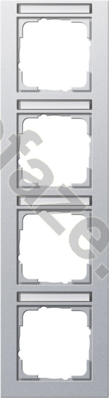 Рамка вертикальная Gira E2 4 поста, алюминий IP20