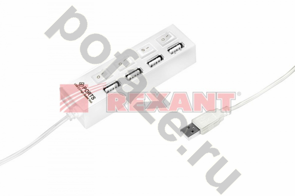 Разветвитель USB REXANT 4 гнезда 16А IP20