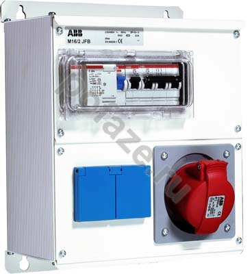 Бокс с розетками ABB M16/2 JFB CTFL IP44