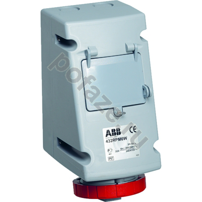 Розетка с выключателем ABB 316RPM6W 16А 3П+З 400В 6ч IP67