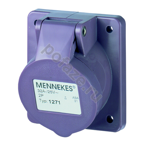 Розетка панельная Mennekes 32А 2П 20-25В IP44