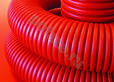Труба гофрированная двустенная DKC 63мм/51.5мм, канализационная, без зонда, красный (50м)