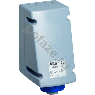 Розетка стационарная ABB 216RL1W 16А 2П+З 1ч IP67