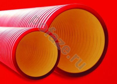 Труба гофрированная двустенная DKC 110мм/91мм, жесткая, без зонда, красный (240м)