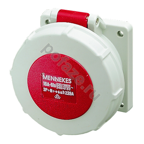 Розетка панельная Mennekes 16А 4П 400В 6ч IP67