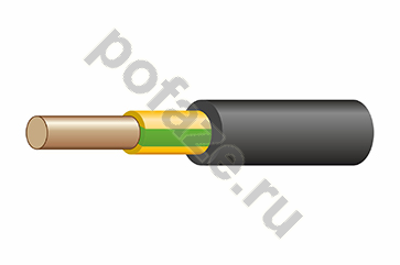 Кабель силовой ВВГнг-LS 1х2.5 желто-зеленый