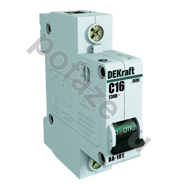Автоматический выключатель DEKraft ВА-101 1П 25А (C) 4.5кА