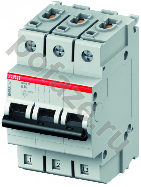 Автоматический выключатель ABB S403M 3П 50А (D) 10кА