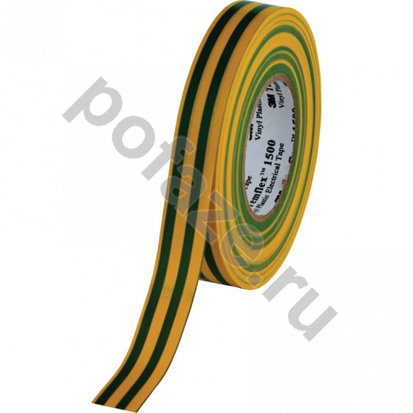 Лента самоклеющаяся изоляционная 3M Temflex 1500 19мм 25м, желто-зеленый